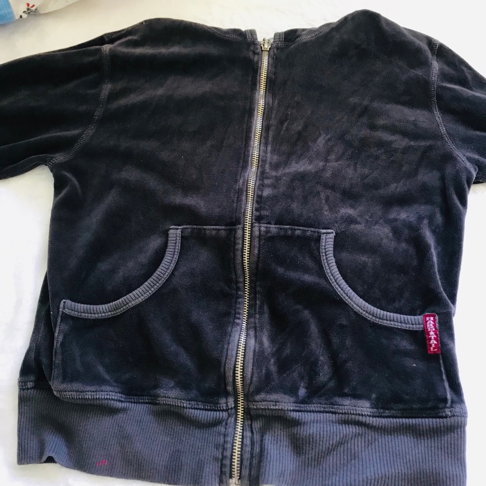 Hard tail grey velvet sweatshirt